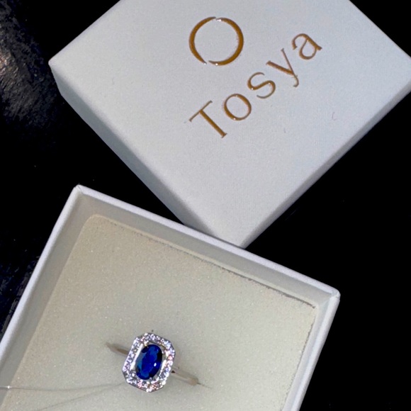 Jewelry - Elegant Silver and Blue Gemstone Ring